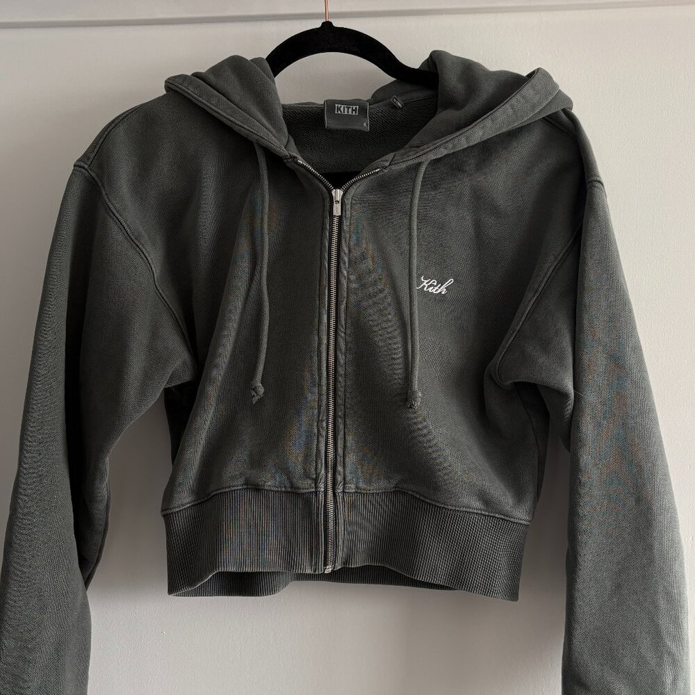 Kith Charcoal Zip-Up Hoodie Sweater
